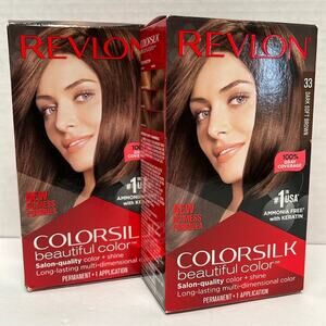 Revlon Colorsilk Hair Color Permanent Dye Keratin 33 Dark Soft Brown Lot of 2